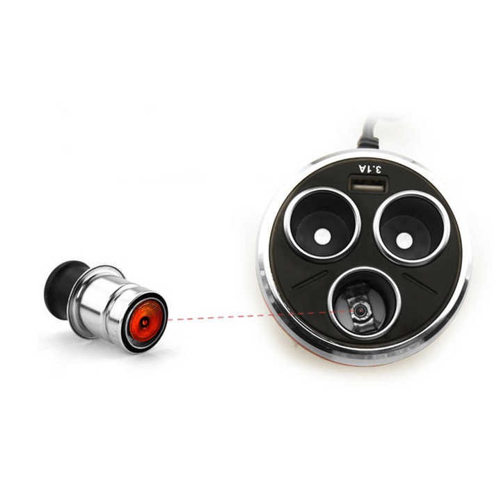 Standing Cigarette Lighter 3 Ports USB